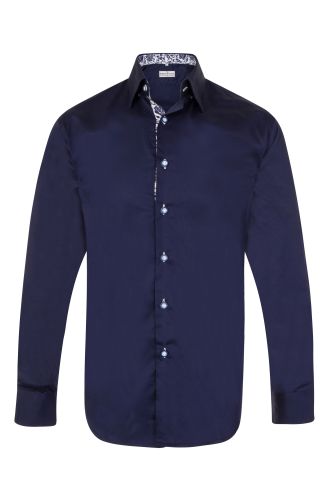 White with Navy Trim Twist Shirt by The Proper Peony