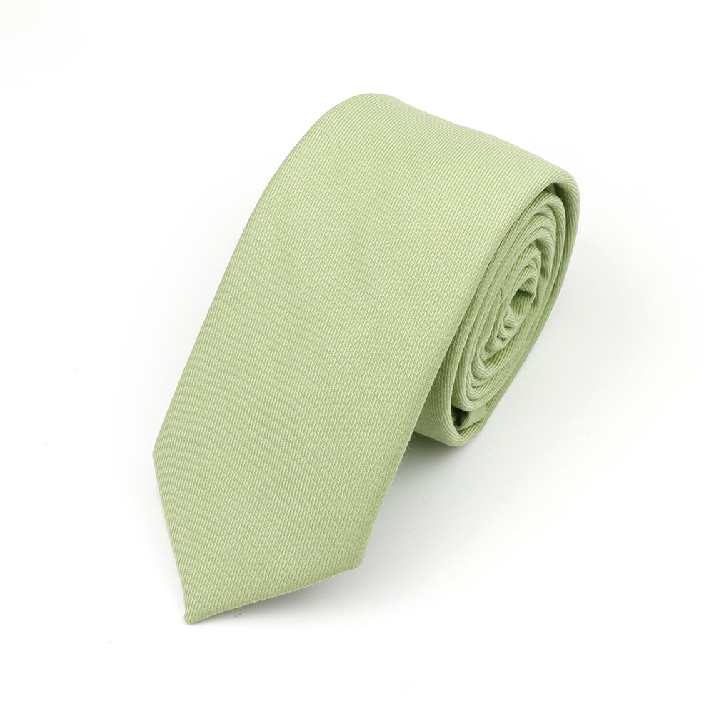 Plain Pastel Green 100% Cotton classic mens tie & pocket square set