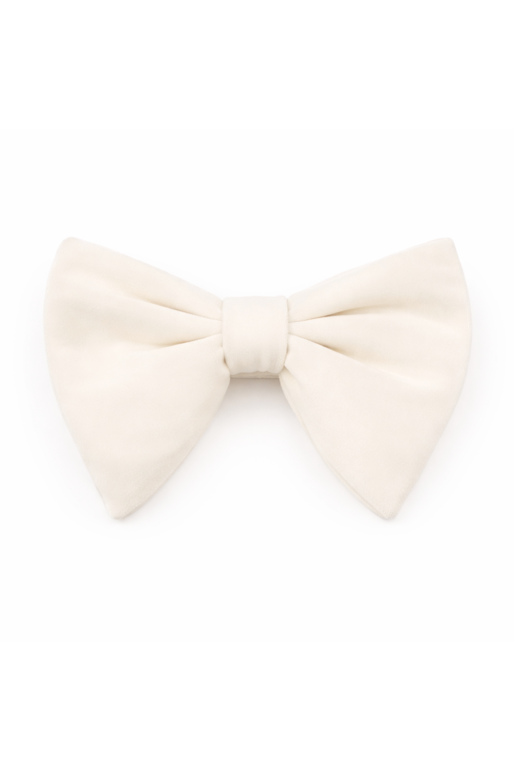 Velvet white oversized mens bow tie