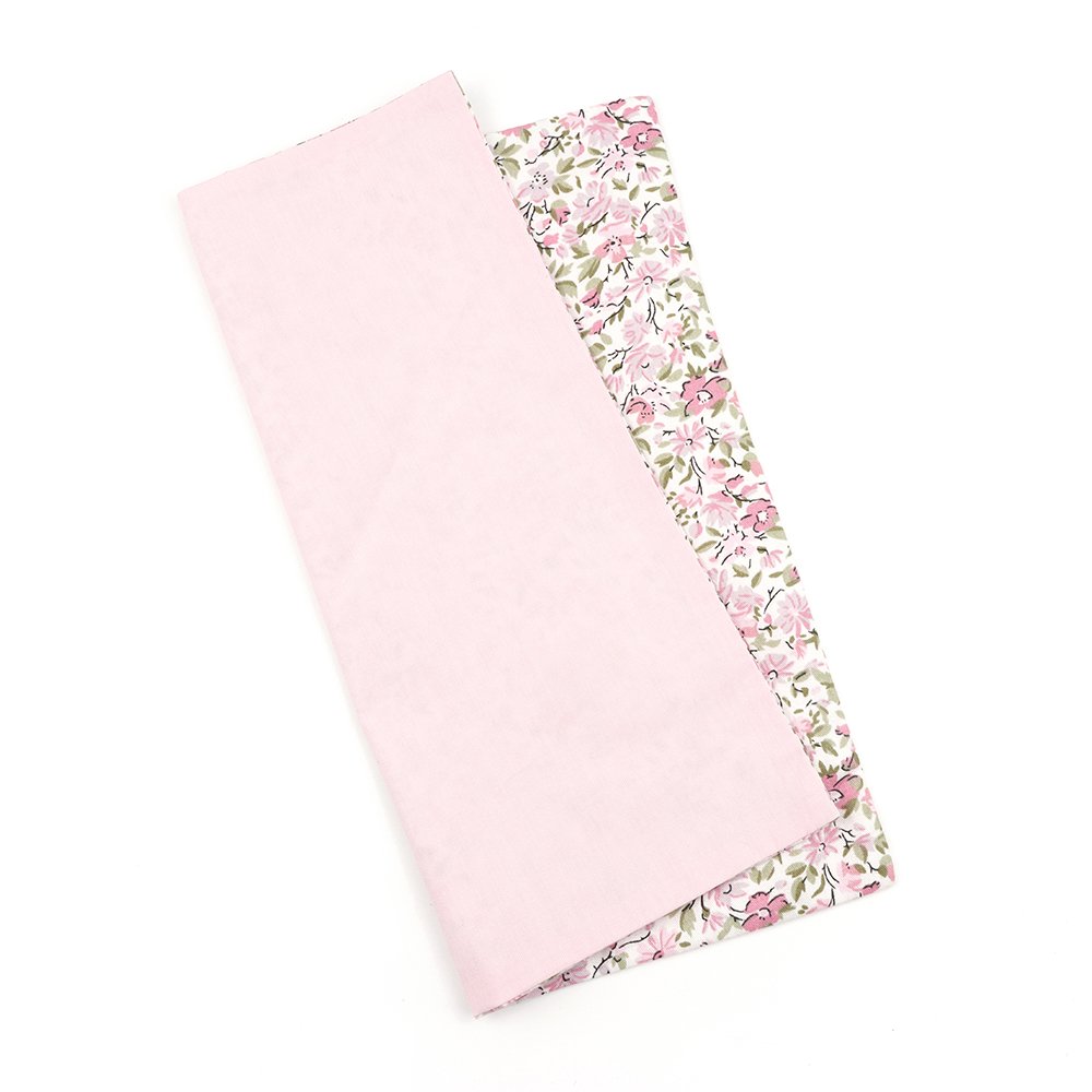 Two Tone Pastel Pink floral cotton Pocket square