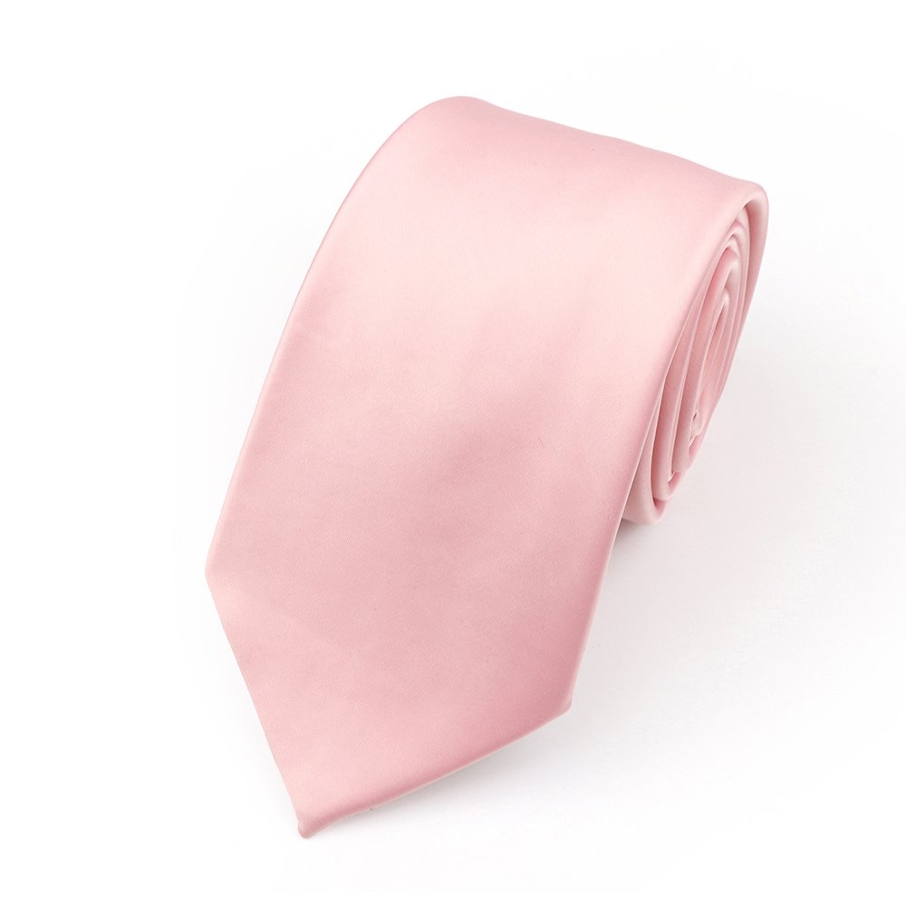 Powder pink satin classic mens tie