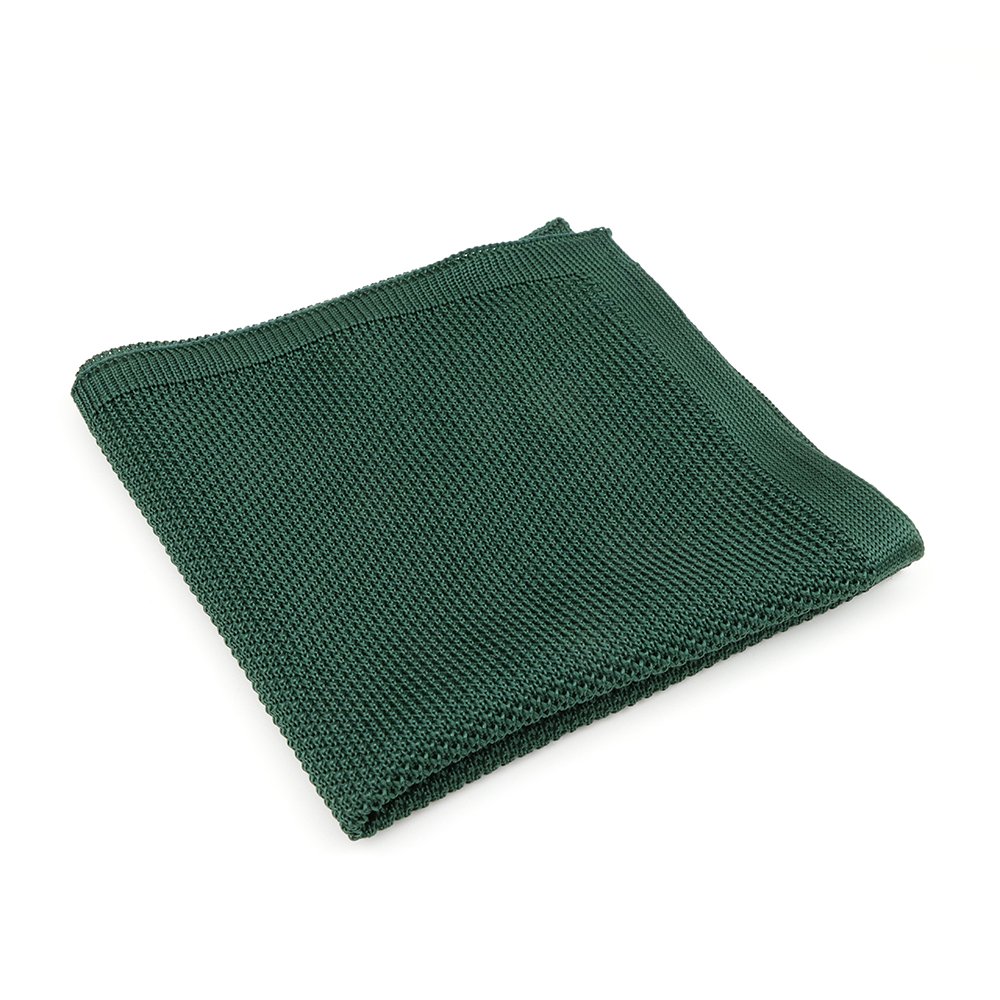 Knitted Emerald green Tie & Pocket Square set