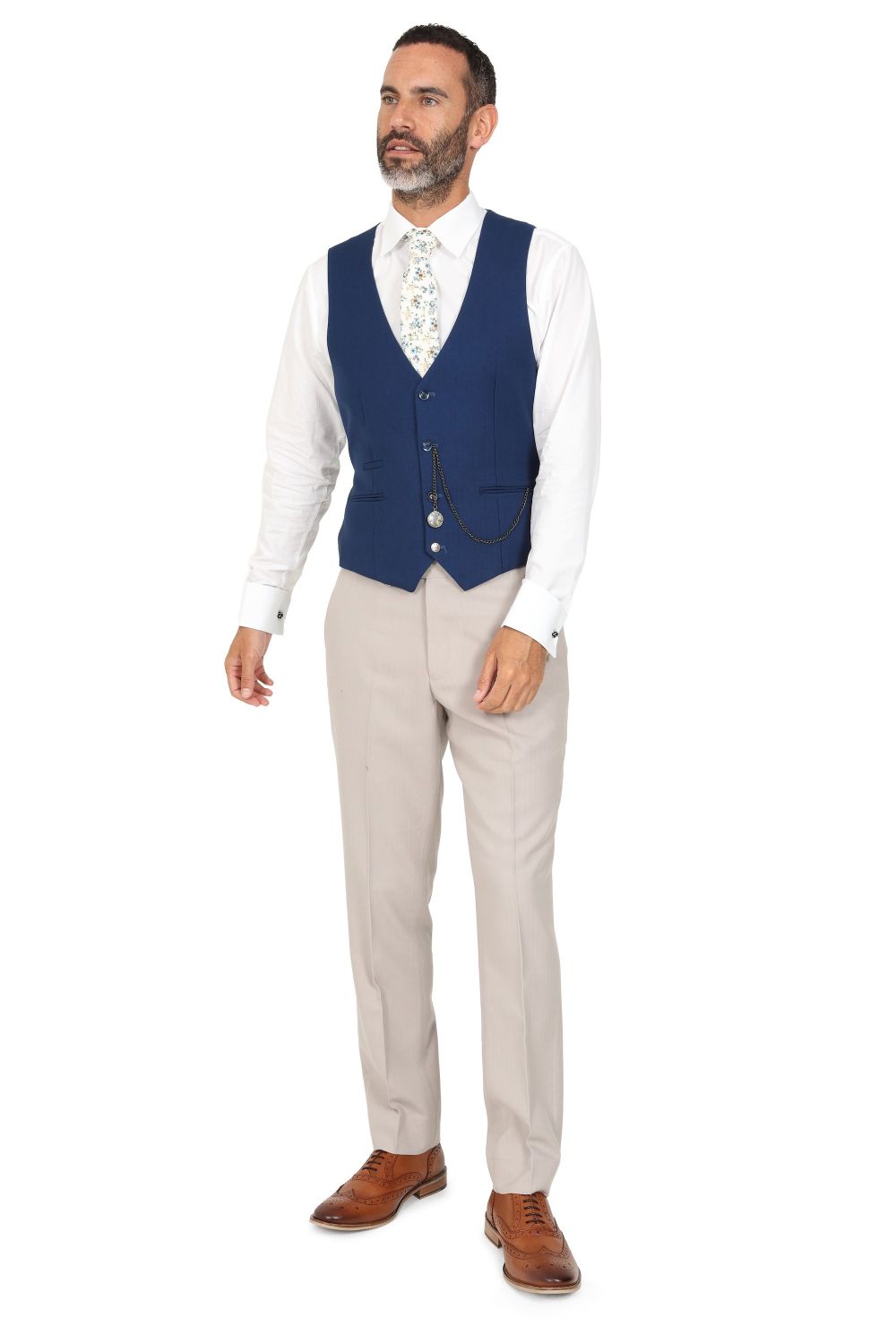 Contrast Stone Alnwick Royal Three Piece Suit