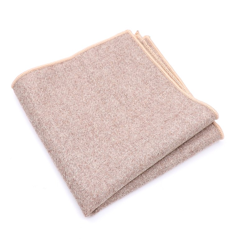 Mens Wool Tweed Stone Pocket Square