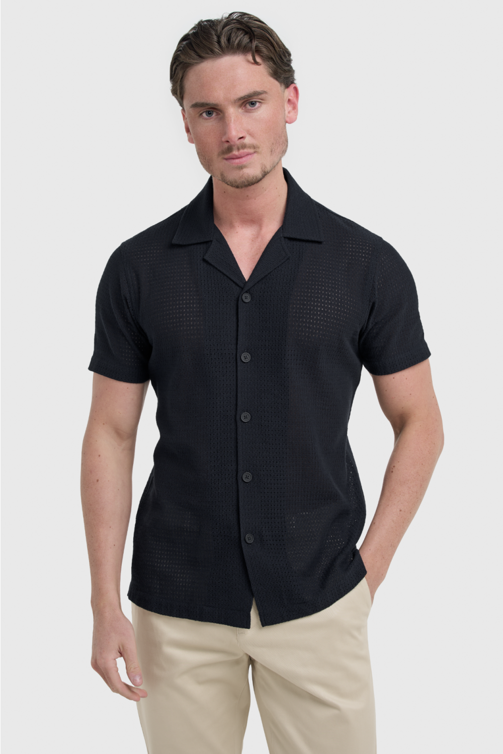 Paris Cuban Collar Shirt Navy