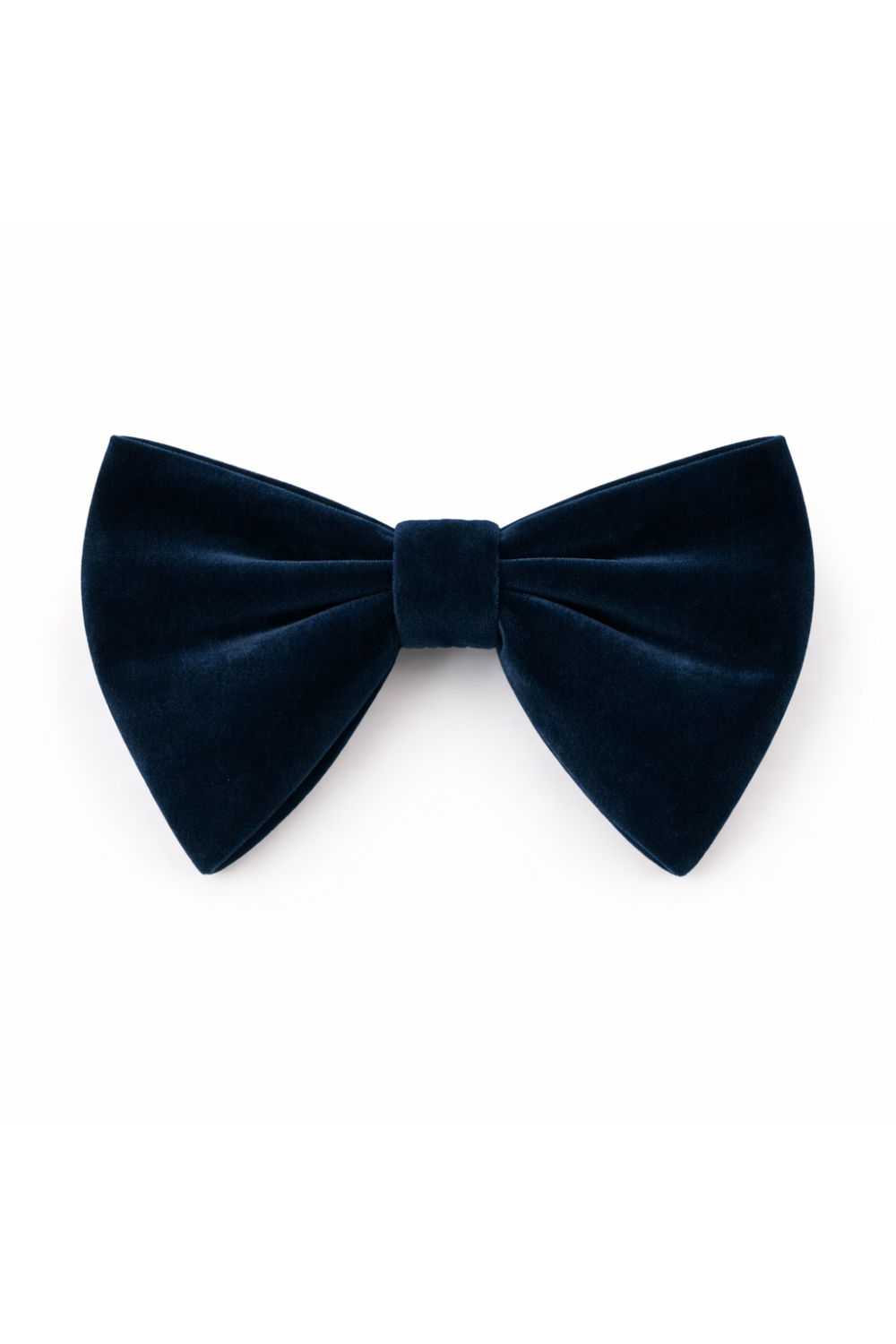Velvet navy teal oversized mens bow tie
