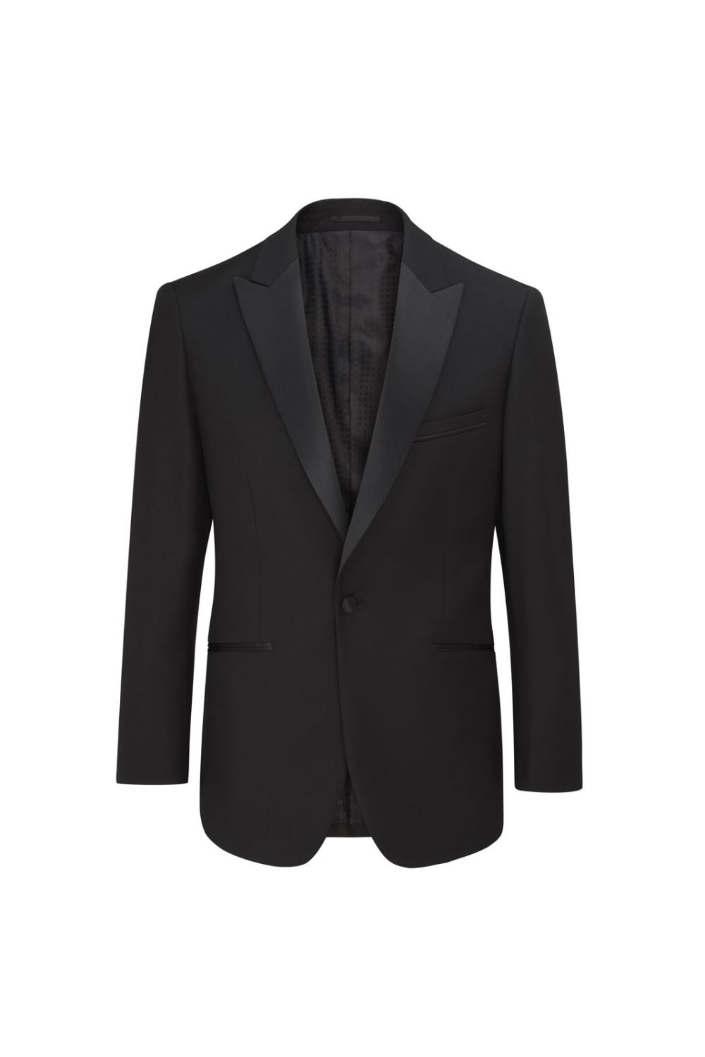 Sinatra Tailored Dinner Jacket – Black Satin Peak Lapel