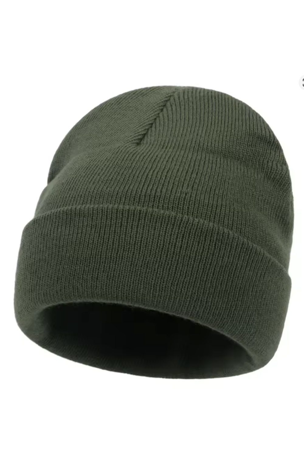 Unisex Khaki Cotton Beanie Hat