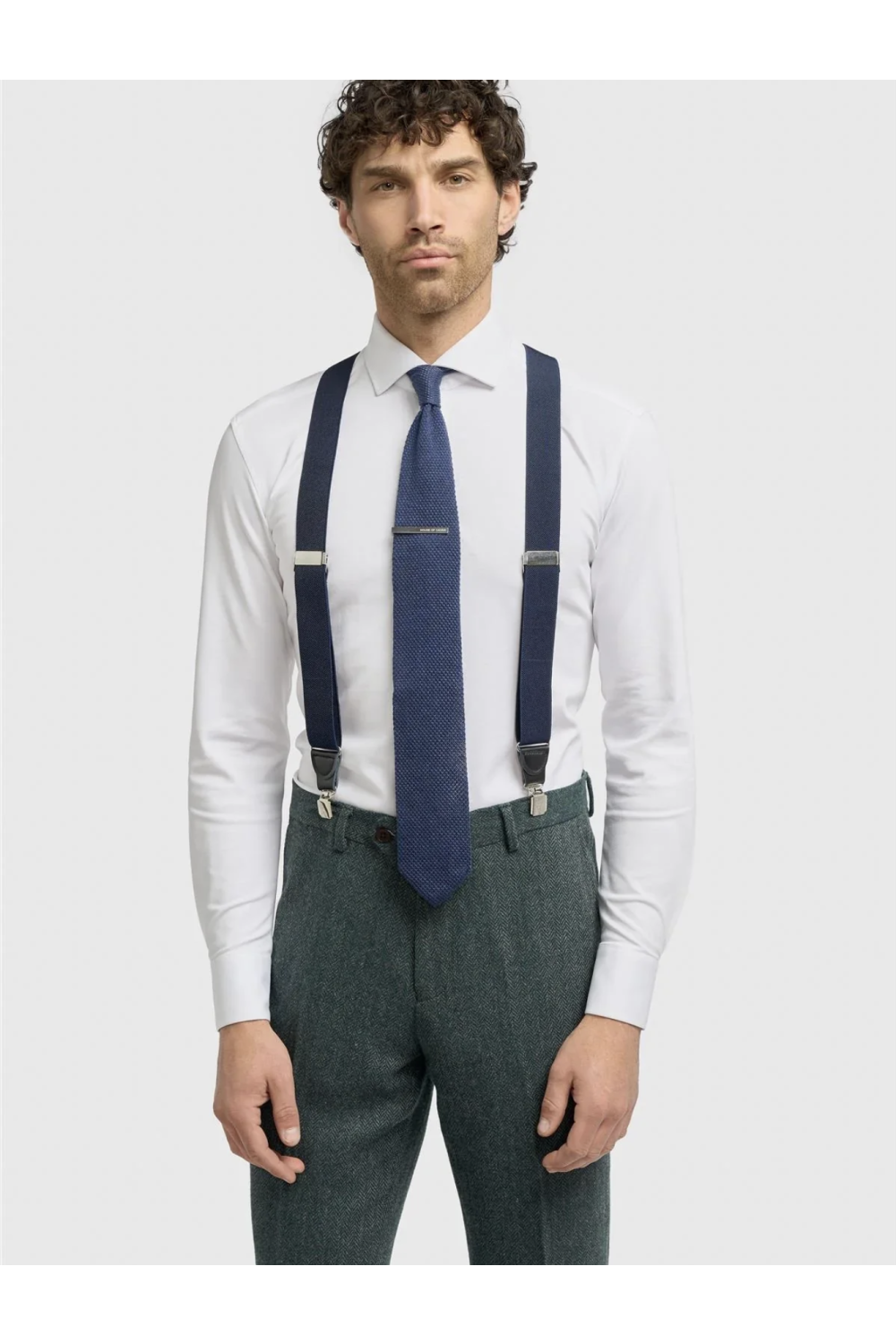 Plain Navy Braces