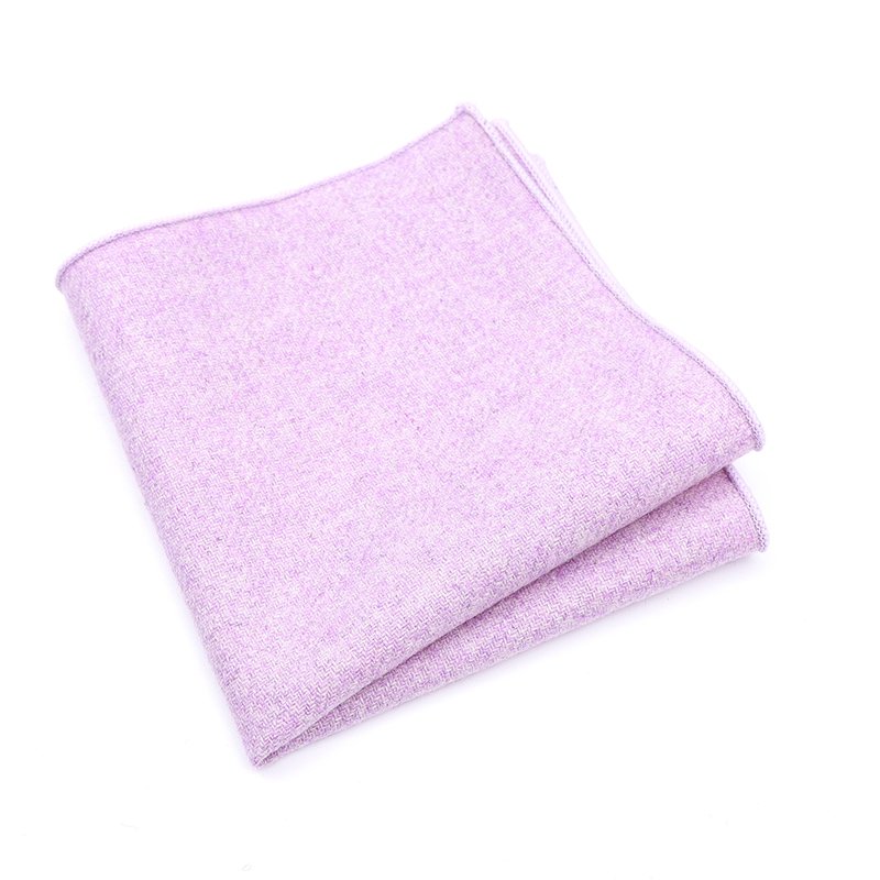 Mens Wool Tweed Lilac Pocket Square