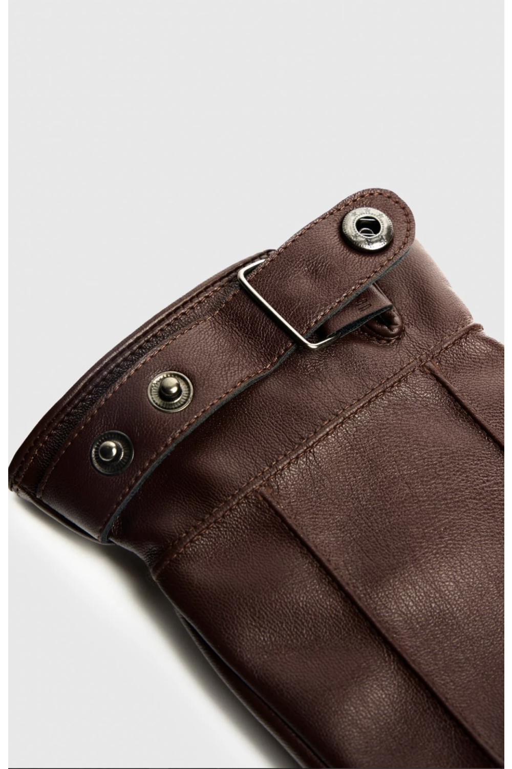 Mens Vegan Leather Brown Gloves