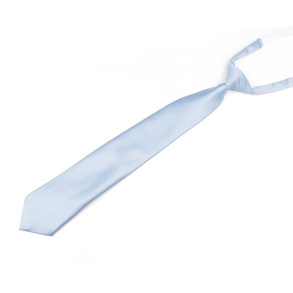 Plain pastel powder blue satin classic childrens tie
