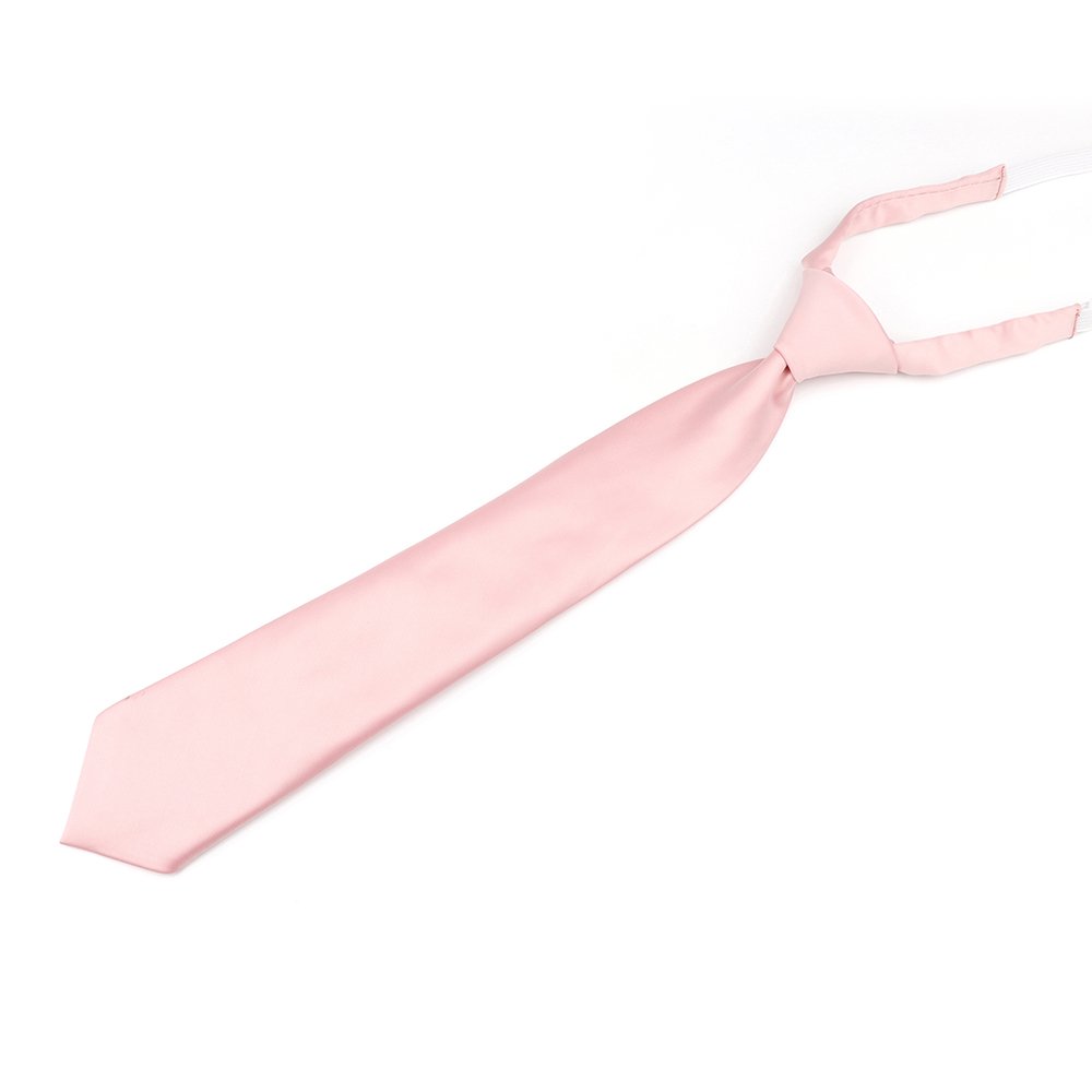 Plain pastel powder pink satin classic childrens tie