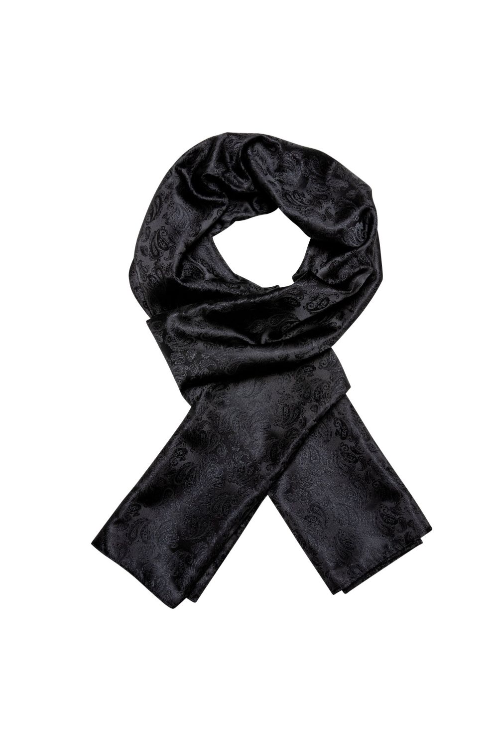 Black Paisley Silk blend Scarf