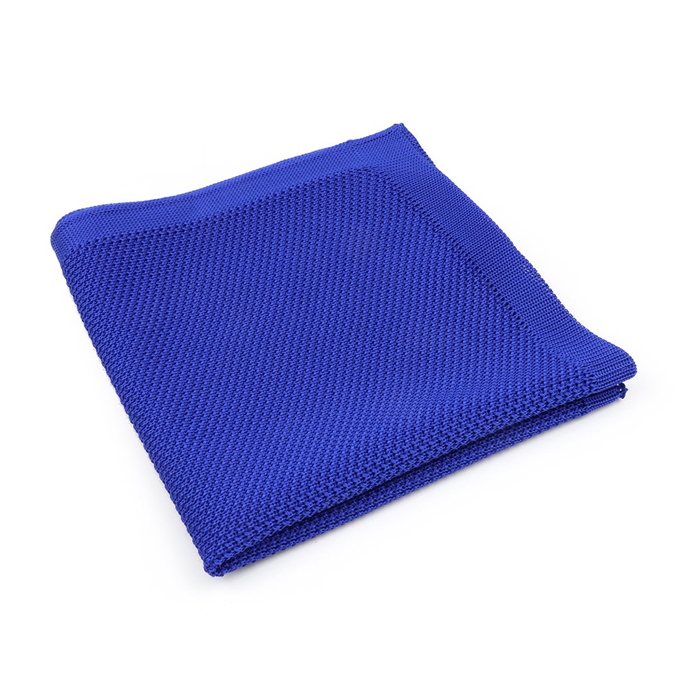 Knitted Royal Blue Tie & Pocket Square set