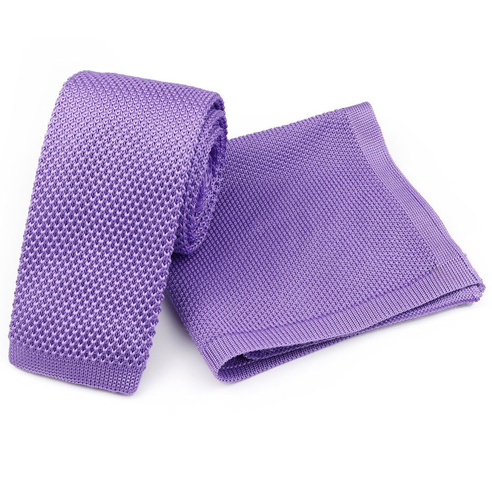 Knitted Lilac Tie & Pocket Square set