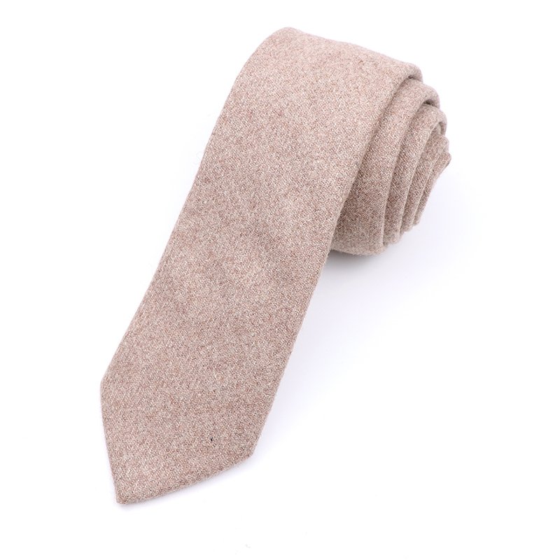 Mens Wool Tweed Stone Tan Tie