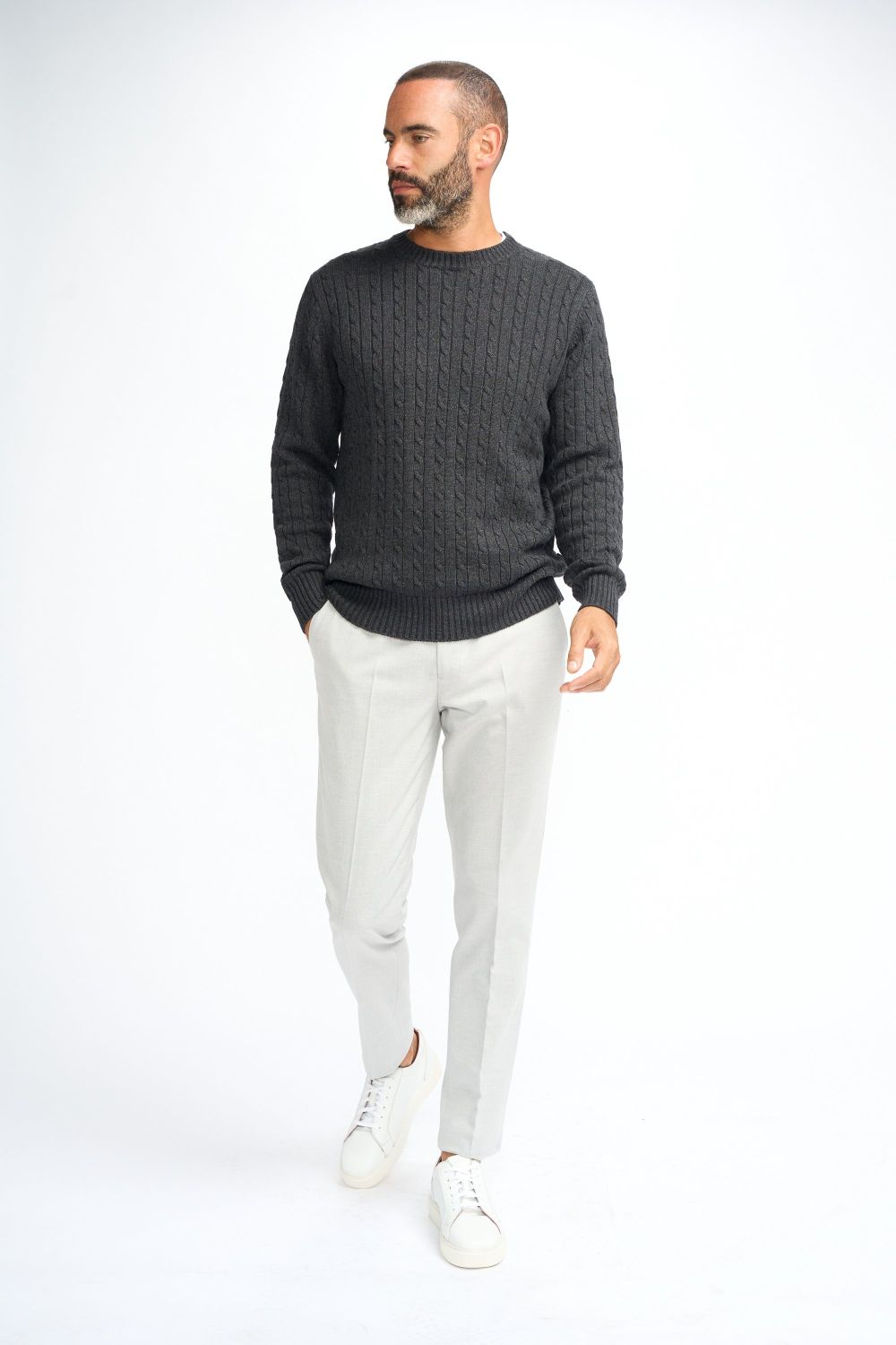 Cavani Foston Charcoal Cable Jumper