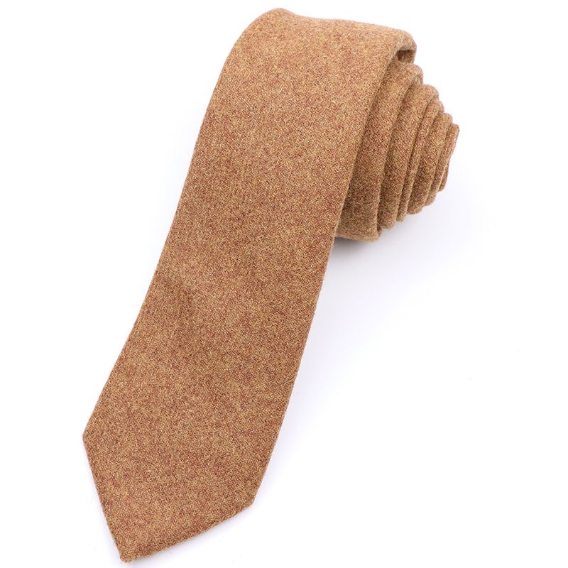 Mens Tan Wool Tweed Tie