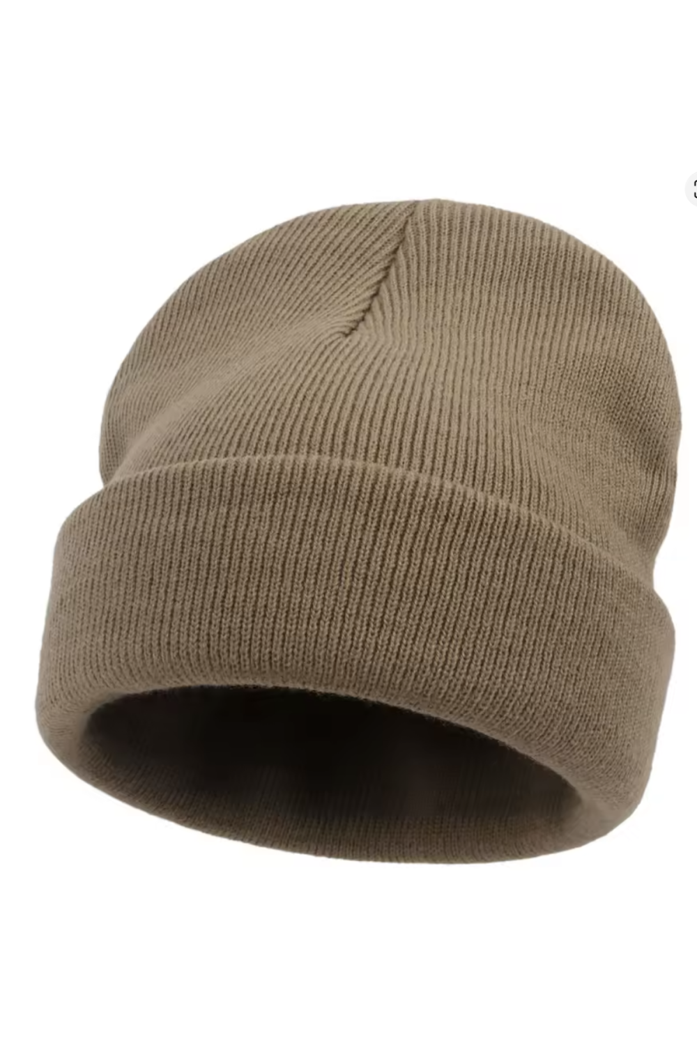 Unisex Tan Cotton Beanie Hat