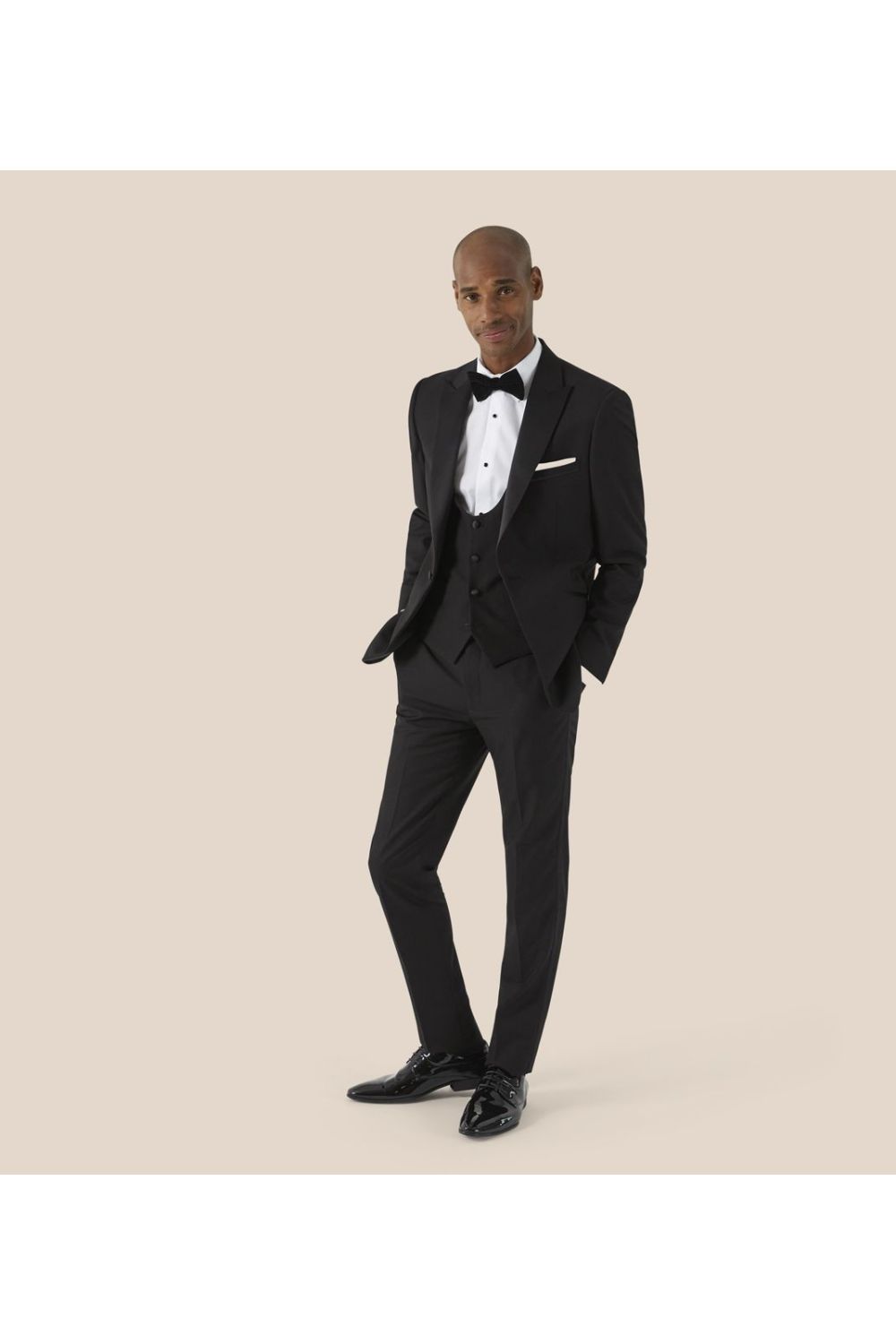 Sinatra Tailored Dinner Jacket – Black Satin Peak Lapel