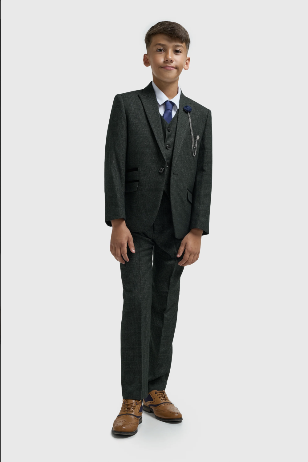 Cavani Kids Boys Caridi Olive Three piece Suit