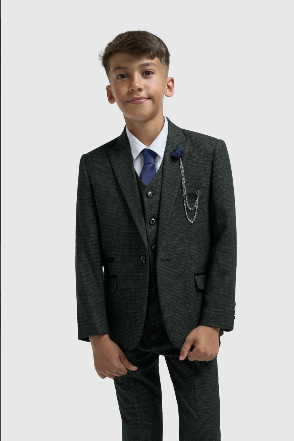 Cavani Kids Boys Caridi Olive Three piece Suit