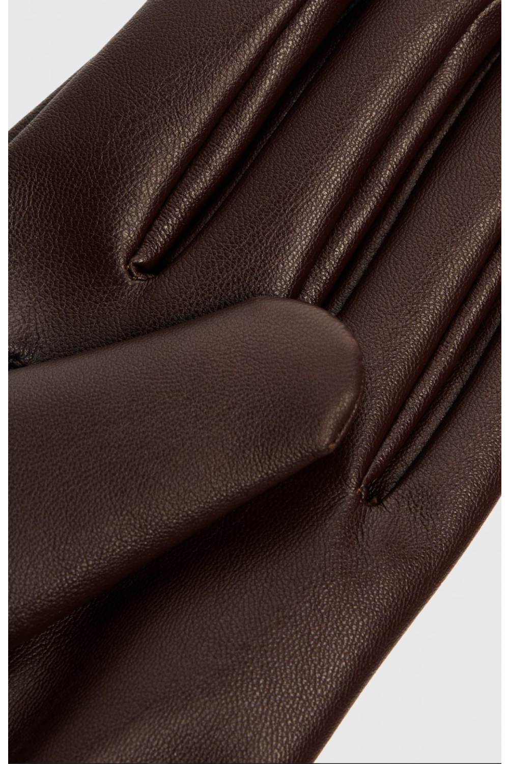 Mens Vegan Leather Brown Gloves