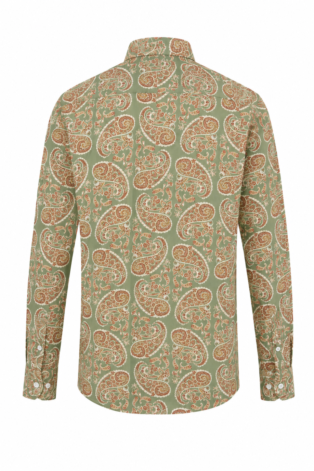 Green & orange paisley Regular Fit 100% Cotton Shirt