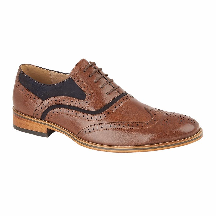 Roamers Navy Two Tone Brogue