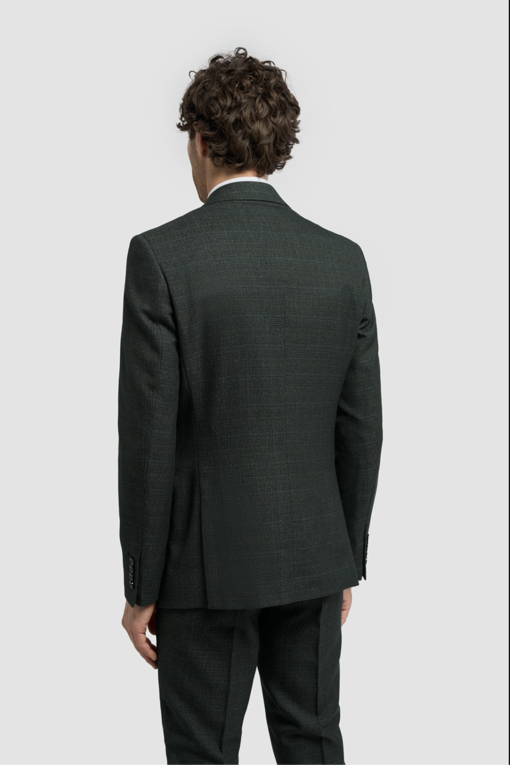 Cavani Caridi Olive Check Three Piece Suit
