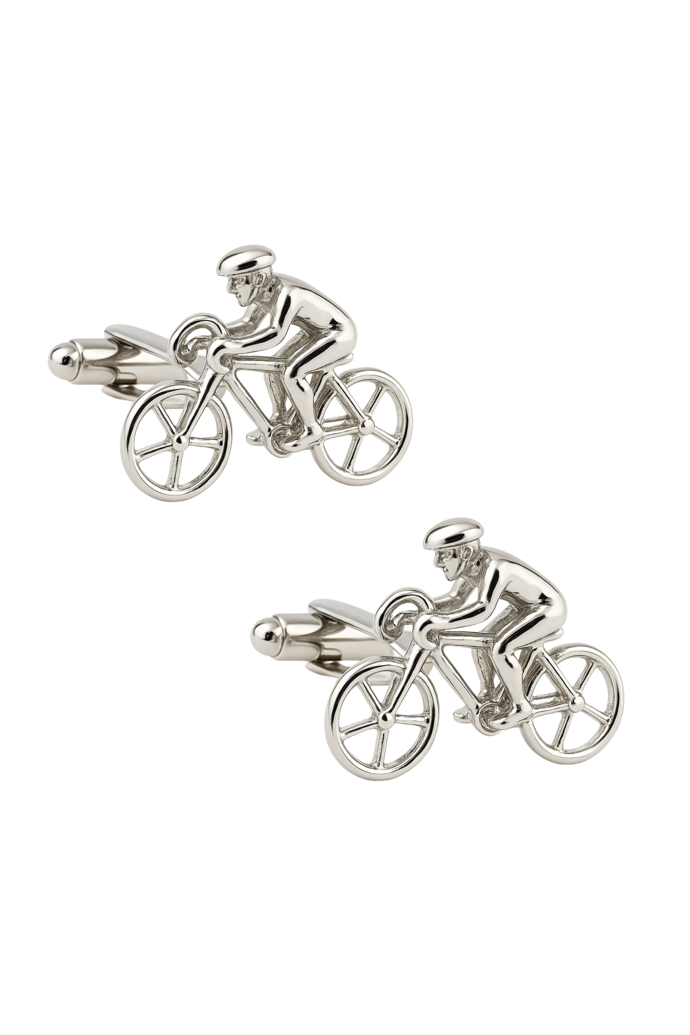 Novelty Bike Stainless Steel Silver Cufflink