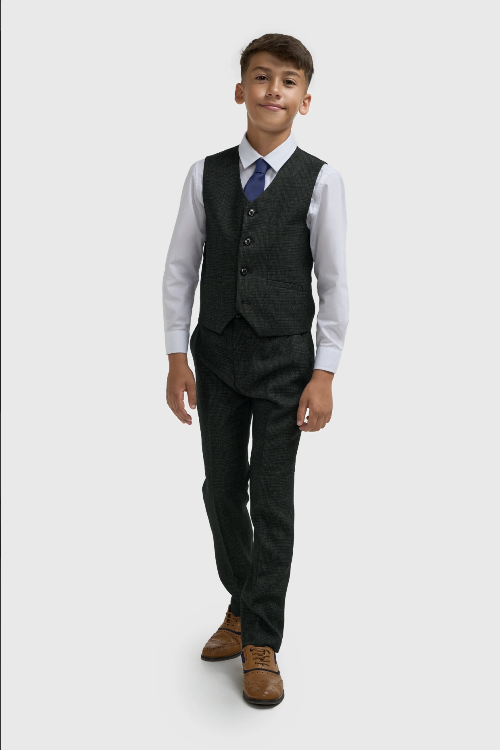 Cavani Kids Boys Caridi Olive Three piece Suit