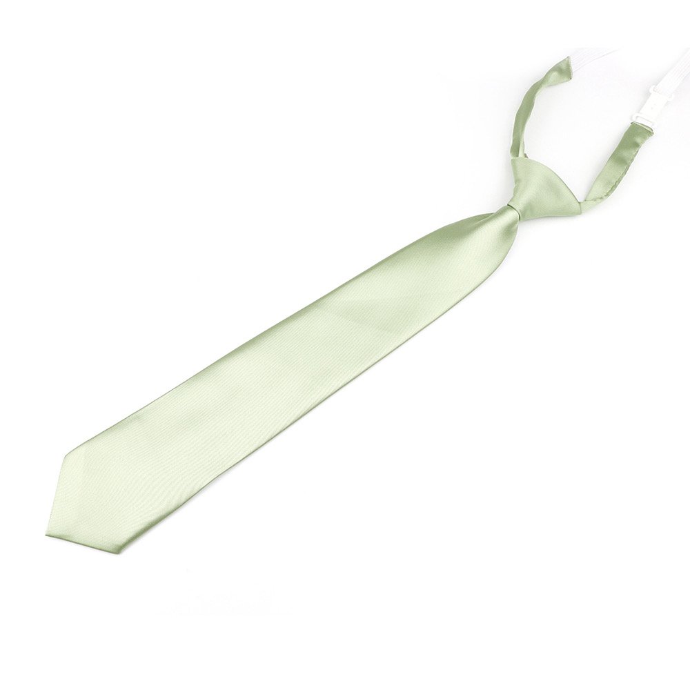 Plain pastel powder green satin classic childrens tie
