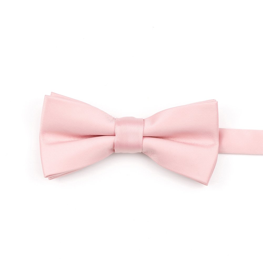 Children's powder pink satin classic bow tie