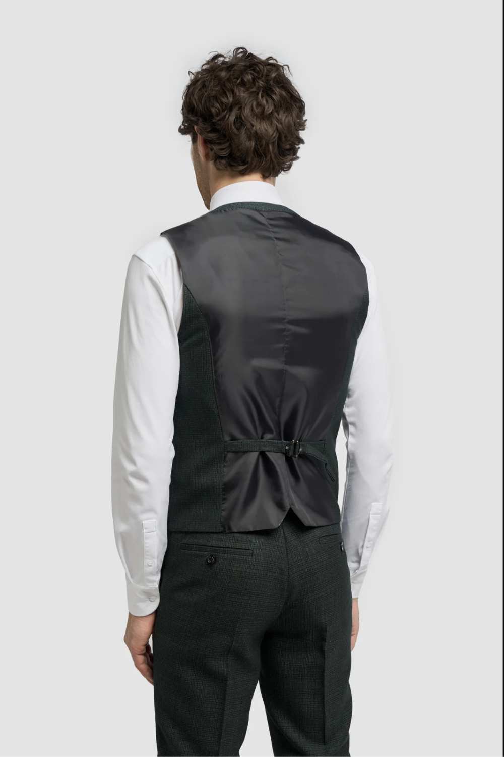 Cavani Caridi Olive Check Three Piece Suit