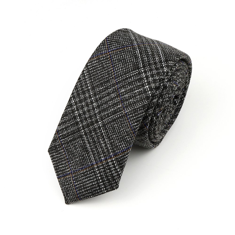 Mens Wool Tweed Grey check Tie