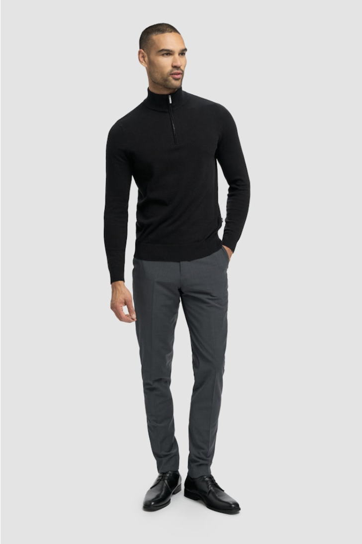 Cavani Ivano crew neck half zip jumper