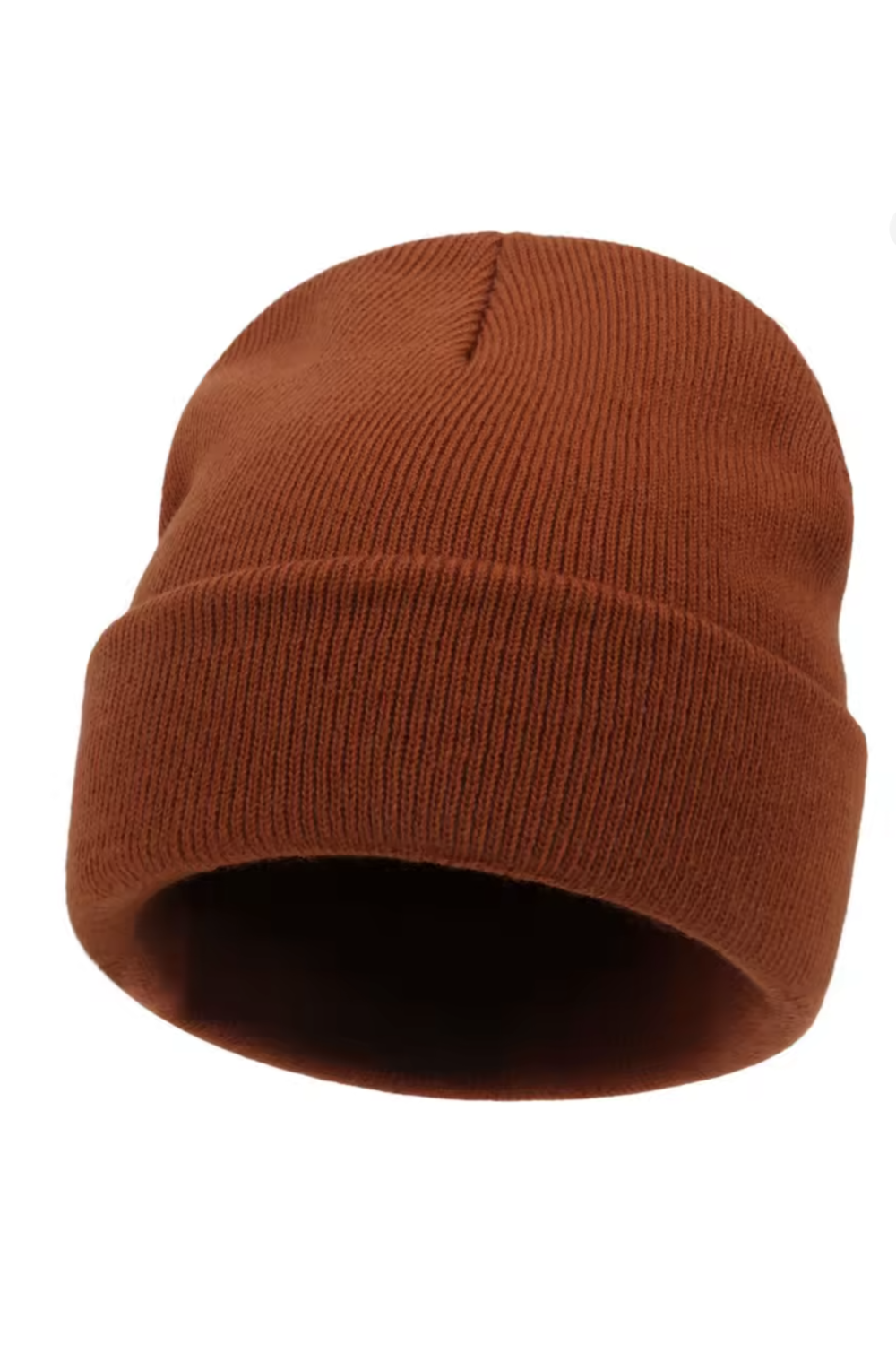 Unisex Rust Cotton Beanie Hat