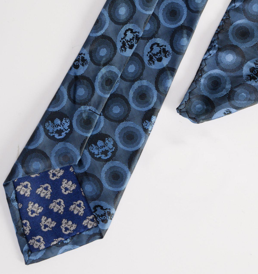 Marc Darcy Blue Bubble Lining tie, pocket square set