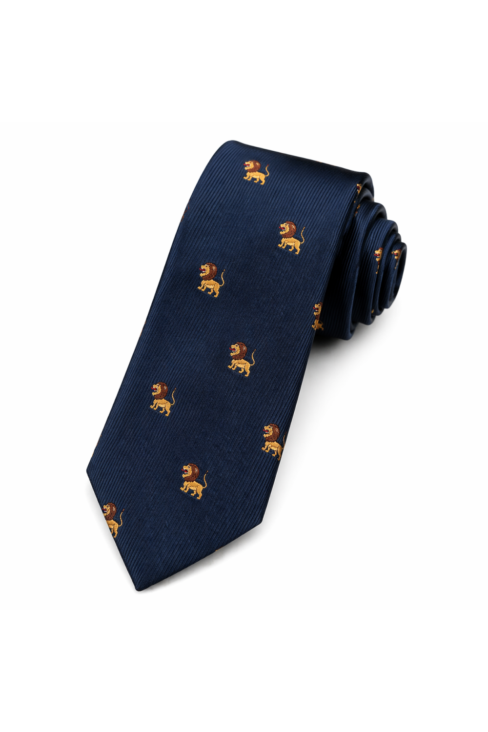 Mens Navy Novelty Lion Tie