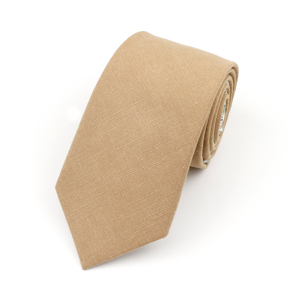 Two Tone Pastel Tan floral cotton tie