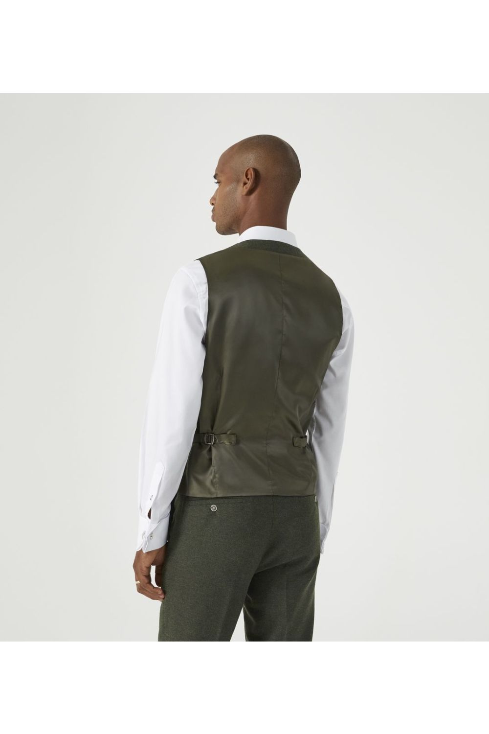 Skopes Jude Olive Suit Waistcoat Tweed Herringbone