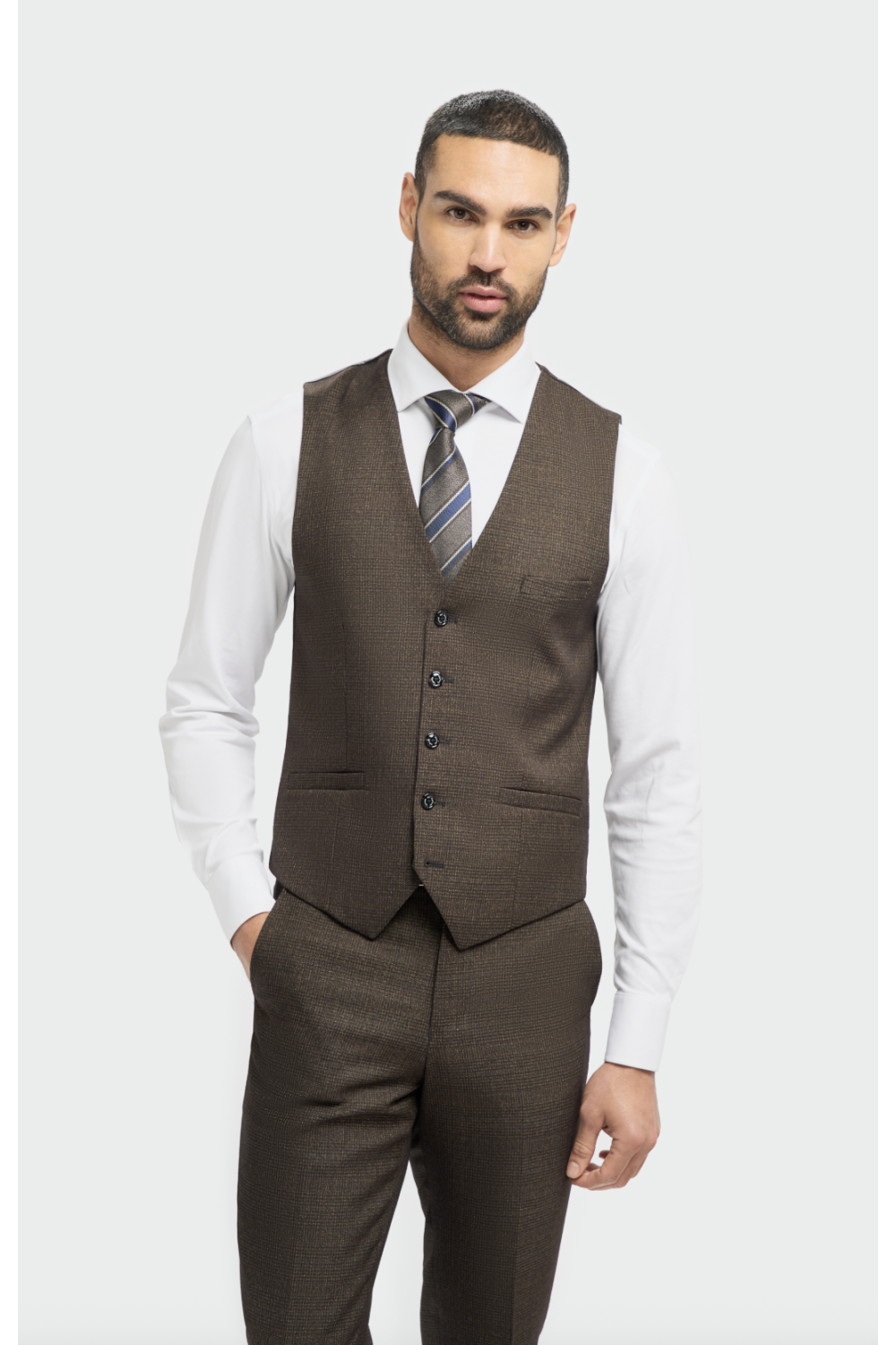 Cavani Caridi Brown Waistcoat