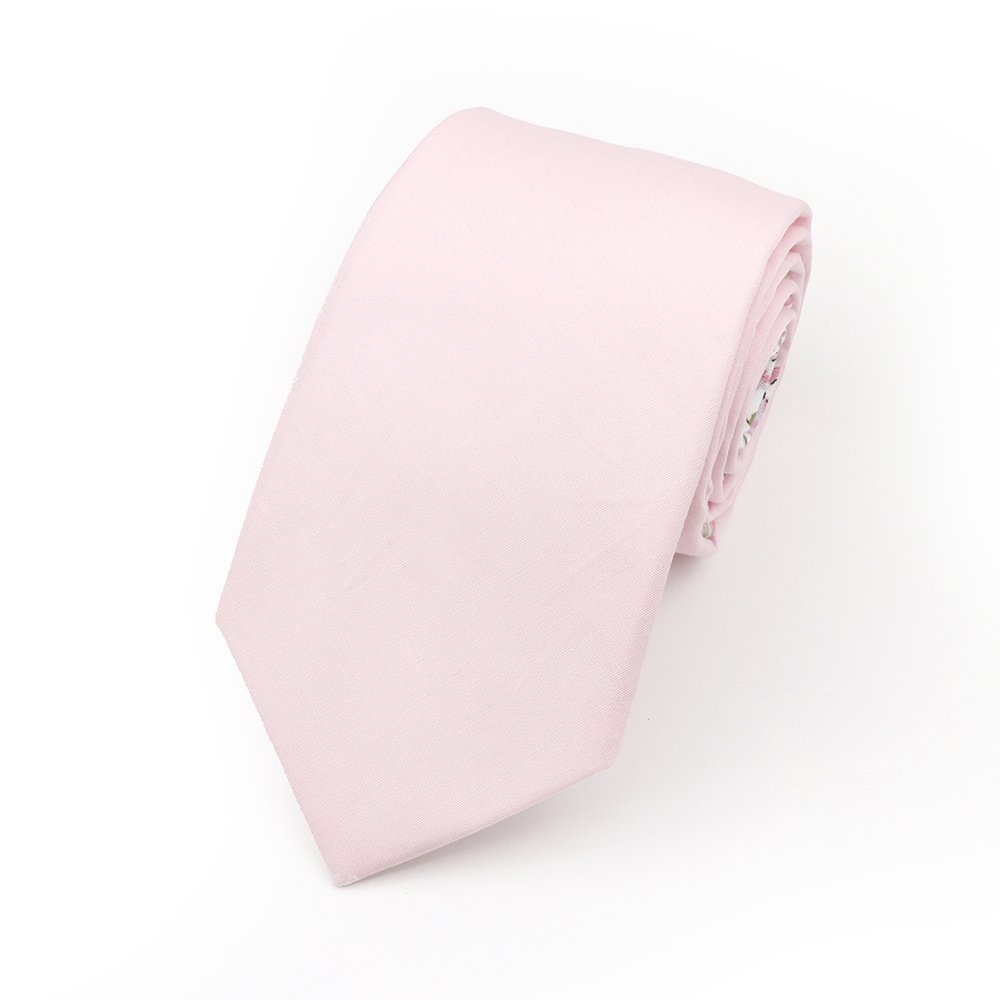 Two Tone Pastel Pink floral cotton tie