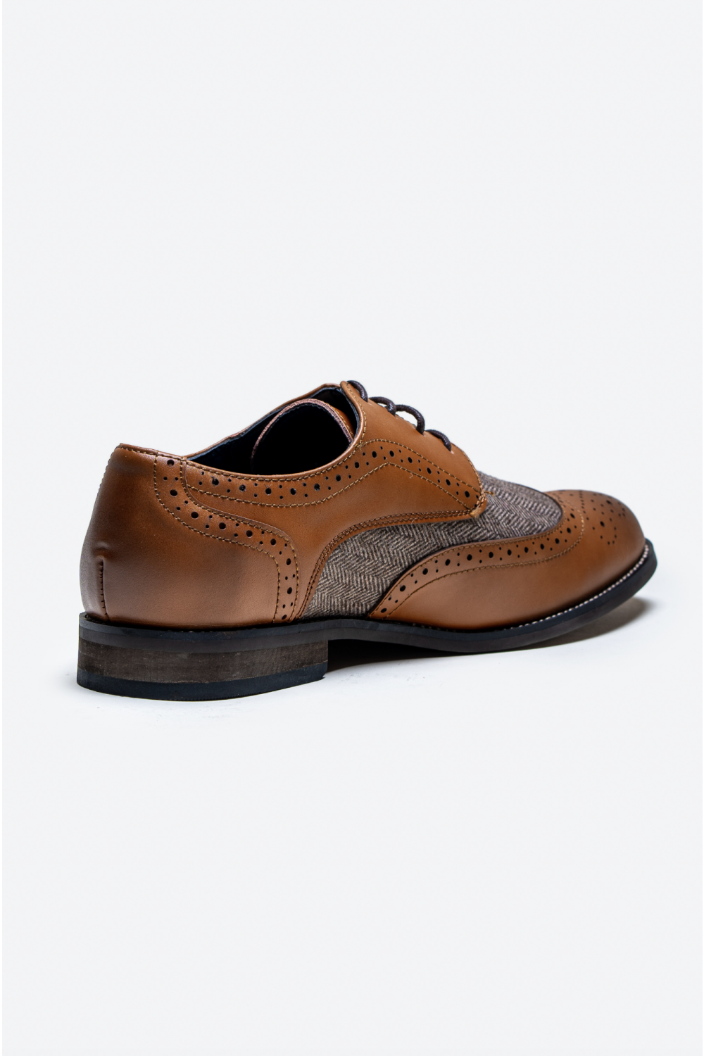Cavani Oliver Tan tweed Brogue Leather shoe