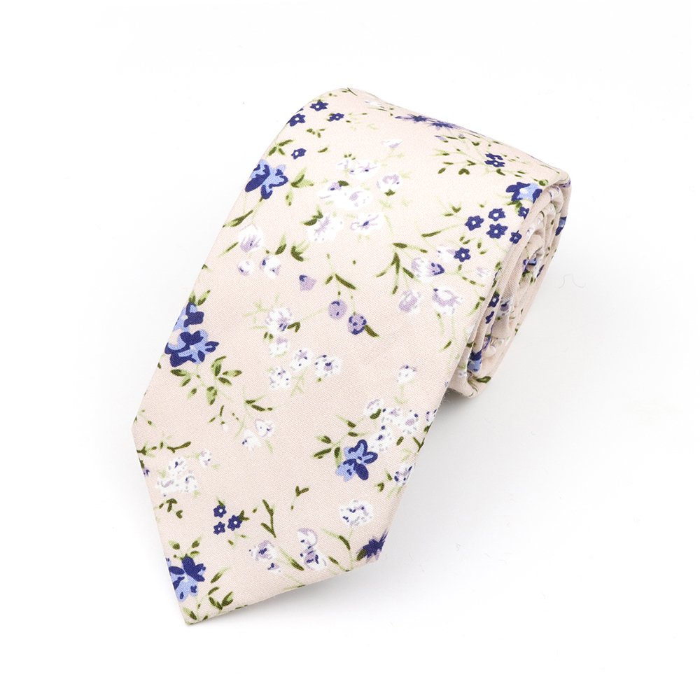 Pink floral flower cotton tie
