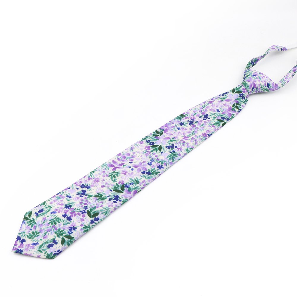 Children's Lilac & purple floral flower cotton classic tie