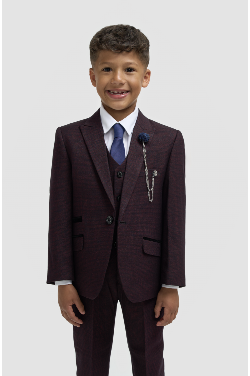 Cavani Kids Boys Caridi Wine Three piece Suit