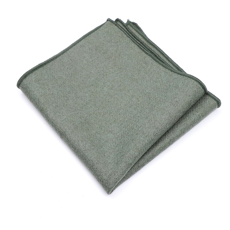 Mens Wool Tweed Olive Tie & Pocket square set